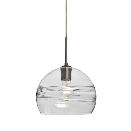 Besa Lighting Spirit 10 Cord Pendant, Clear, Bronze, 1x60W Incandescent 1JT-SPIR10CL-BR
